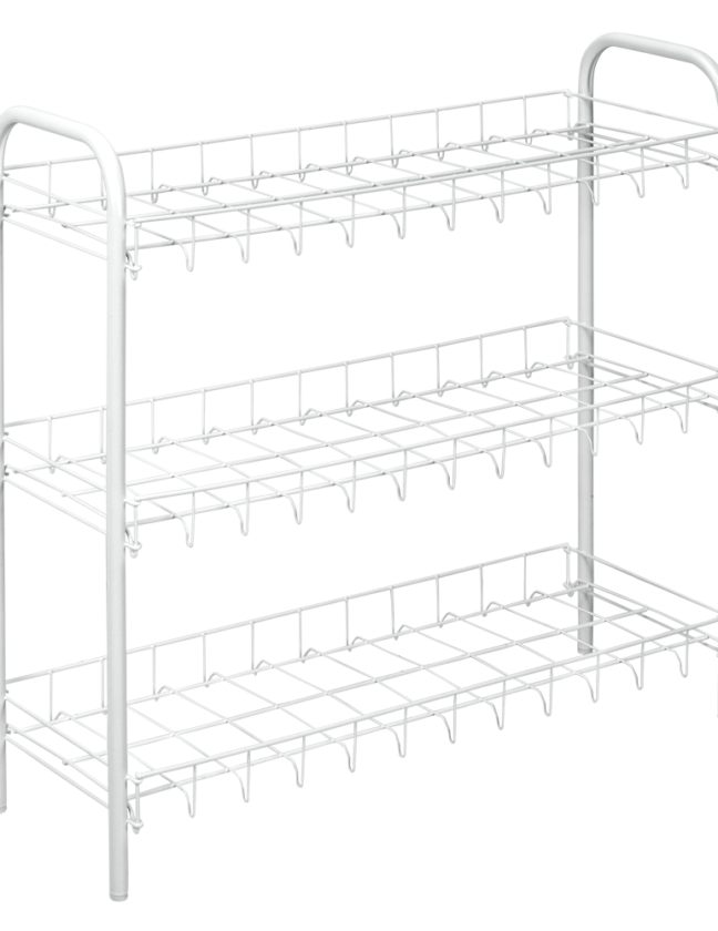 Metallist jalatsiriiul 64x23x59 cm valge