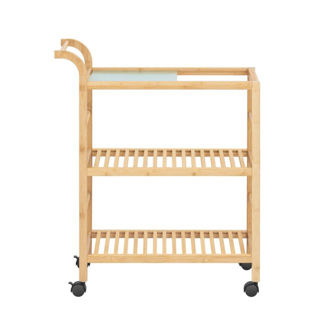 Serveerimiskäru ratastega 35x65x80 bambus